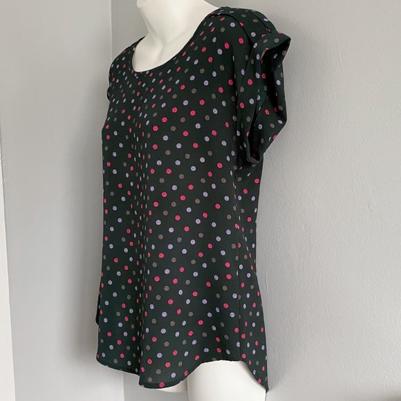 🏝️ Stitchfix • Papermoon Polka Dot Blouse in Green • S - Picture 2 of 4